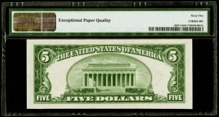$5 1934A Federal Reserve Note San Francisco Fr 1957 - PMG 65 EPQ Gem Uncirculated 2