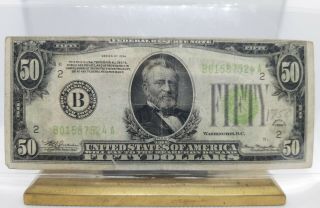 1934 Fifty Dollar Bill $50 Washington Dc B Series Us Currency