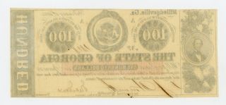 1863 Cr.  6B $100 The State of GEORGIA Note - CIVIL WAR Era AU 2
