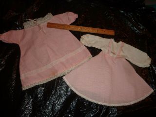 Vogue Doll (2) Clothes Pink Gingham Dress/nightgown & Dress 1966 - 1971 (m9 42 Cp)