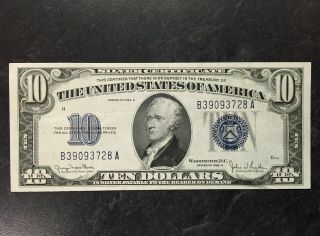 1934 D $10 Dollar United States Silver Certificate Color