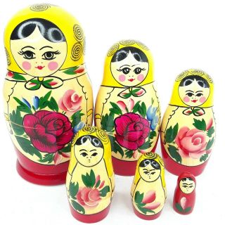 Russian Babushka Doll Toy Wooden Wood Red