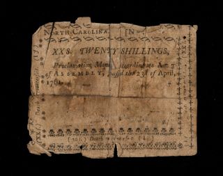 North Carolina - April 23,  1761 - 20 Shillings