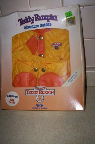 Teddy Ruxpin Adventure Outfits Rain Outfit 1985 Wow Worlds Of Wonder Yellow Nib
