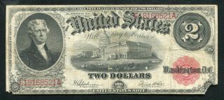 Fr.  60 1917 $2 Two Dollars Red Seal Legal Tender United States Note (c)
