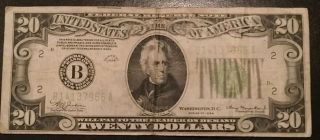 1934 $20 Dollar Federal Reserve Note - Twenty Dollar Bill York,  York