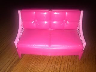 Mattel Barbie Doll House Size Furniture Pink Chair Couch Loveseat Sofa 6