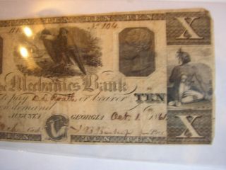 Civil War Confederate CSA $10 Note Obsolete Currency GEORGIA 3