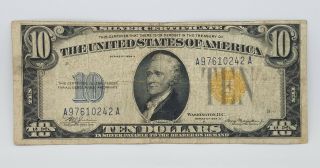 1934 A North Africa $10 Silver Certificate | Rare Very Good 712a