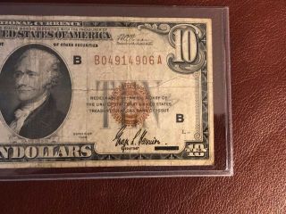 1929 $10.  NATIONAL CURRENCY - FRB OF YORK,  NY - BROWN SEAL 3