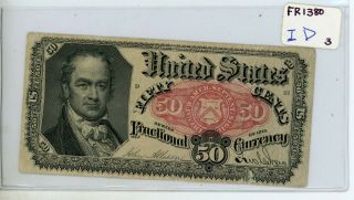 1875 United States 50 Cents Fractional Currency 5th Issue Fr - 1380 3