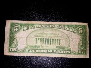 1929 $5 National Currency from the Mellon National Bank of Pittsburgh,  PA 2