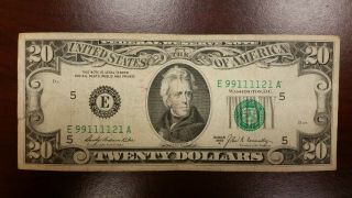 1969 A $20 (twenty Dollar) Bill Us Currency Note Richmond E99111121a Cool