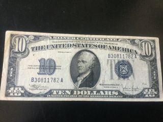 Series 1934 C $10 Ten Dollar Silver Certificate Note Circulated United 1782a