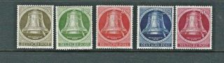 Berlin 1951 - 52 Freedom Bell Michel 82 - 86 Re - Engraved Set Mlh