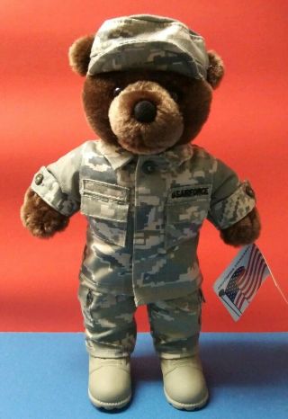 Bear Forces Of America Teddy Bear Us Air Force Camo Uniform 11 " Plush Dark Brown