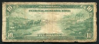 FR.  931b 1914 $10 TEN DOLLARS FRN FEDERAL RESERVE NOTE CHICAGO,  IL 2