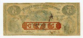 1862 $5 The Somerset and Worcester Savings Bank - Salisbury,  MARYLAND Note 2