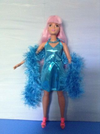 CURVY BARBIE DOLL - PINK HAIR,  3 DRESSES,  SHOES,  NECKLACE,  BOA NEVER PLAYED WITH 2