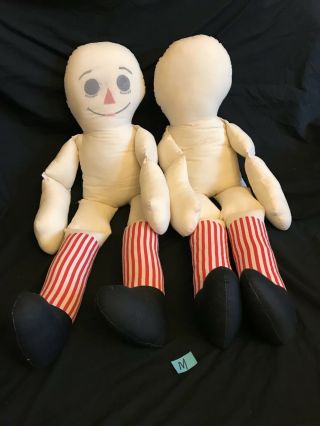 Raggedy Ann And Andy Doll Dolls Body Fabric Plush Stuffed Craft 34 " Tall