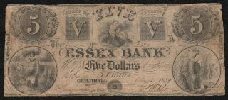 1839 $1 The Essex Bank Guildhall,  Vermont Obsolete Bank Note
