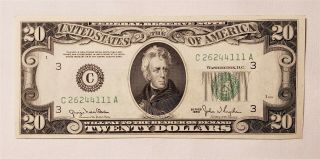 West Point Coins 1950 $20 Federal Reserve Note GEM - BU ' C ' Philadelphia 2