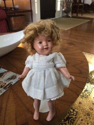Shirley Temple Doll With Slip,  Dress,  And Stand 1930 