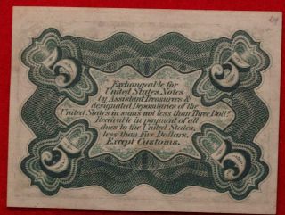 Uncirculated 1863 U.  S.  Fractional 5 Cents 3rd Issue Note 2