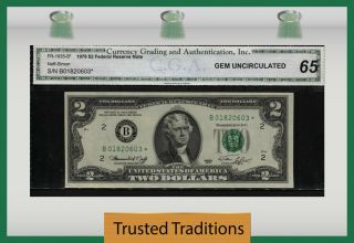 Tt Fr 1935 - B 1976 $2 Federal Reserve Note York Star Note Choice / Gem