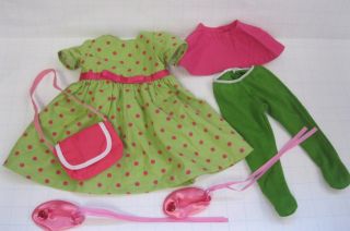Green/pink Polka Dot Dress - Outfit Our Generation Clothes 18 " American Girl Dolls