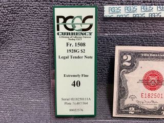 1928G $2.  00 Certified PCGS EF - 40 Red Seal Fr.  1508 E18250111A 2