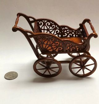 1:12 Scale Doll House Artisan Hansson Detailed Baby Carriage Buggy