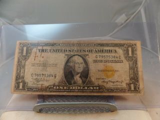One Dollar $1 North African Silver Certificate Series 1935a Gold Seal Wwii