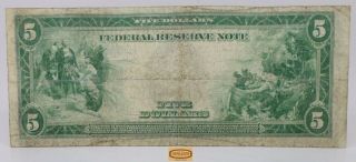 Fr.  872 1914 ST.  Louis Large Federal Reserve Note $5,  pin holes - 17469 2