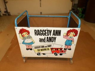 Vintage Raggedy Ann & Andy Rolling Toy Box