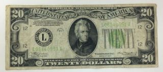 $20 Series Of 1934 Twenty Dollars Federal Reserve Banknote Bill Currency Frn70