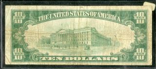 US Paper Money 1929 $10 Roanoke VA National Banknote 11817 2