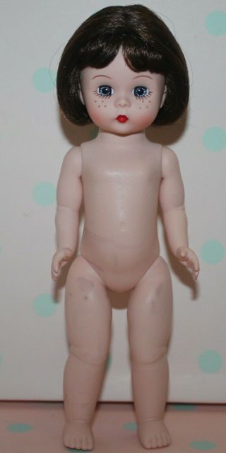 8 " Madame Alexander Ma Nude Dress Me Doll With Short Dark Hair And Freckles Flaw