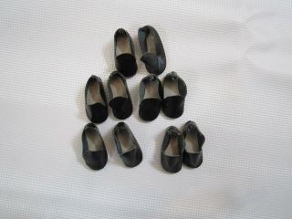 Uneeda Tiny Teen Bob Htf Black Shoes - - 5 Pairs - - Good To Vg