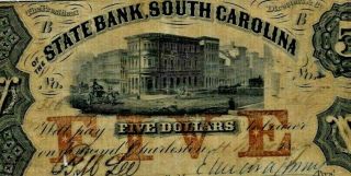 $5 " State Bank " (south Carolina) 1800 