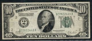 $10.  00 Frn - York,  1928a,  Fr.  2001b,  F/vf