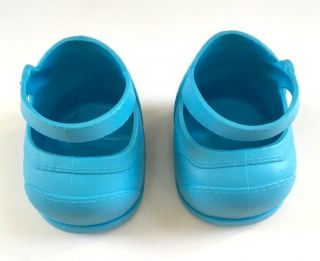 cabbage patch kids doll shoes blue strap mary jane shoes cpk plastic 3