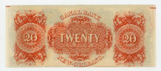 1800 ' s $20 The Canal Bank - Orleans,  LOUISIANA Note CU 2