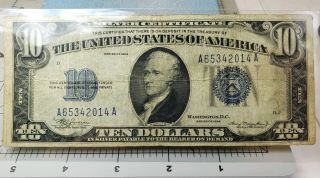 1934 $10 Dollar Bill Silver Certificate Blue Seal Notemoney On Ebay