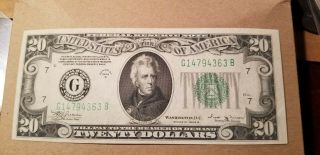 $20 1934 B Chicago Federal Reserve Note Choice Uncirculated