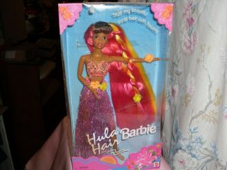 1996 Nrfb Hula Hair Barbie African American Edition