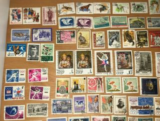Vintage Russian stamps - Soviet Union USSR Stamps from 50s and 60s - Art 2