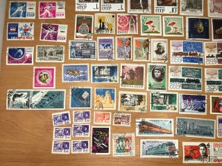 Vintage Russian stamps - Soviet Union USSR Stamps from 50s and 60s - Art 3