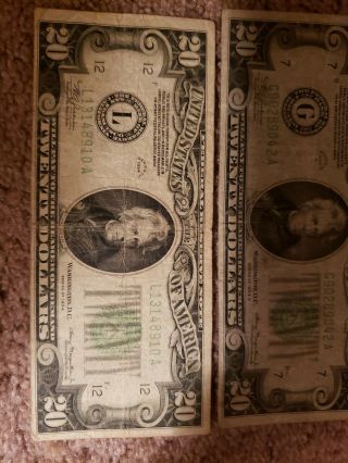 2 - 1934 United States $20 Federal Reserve Notes. 2