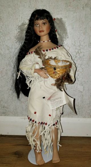 Indian Native American Porcelain Doll Posable Head